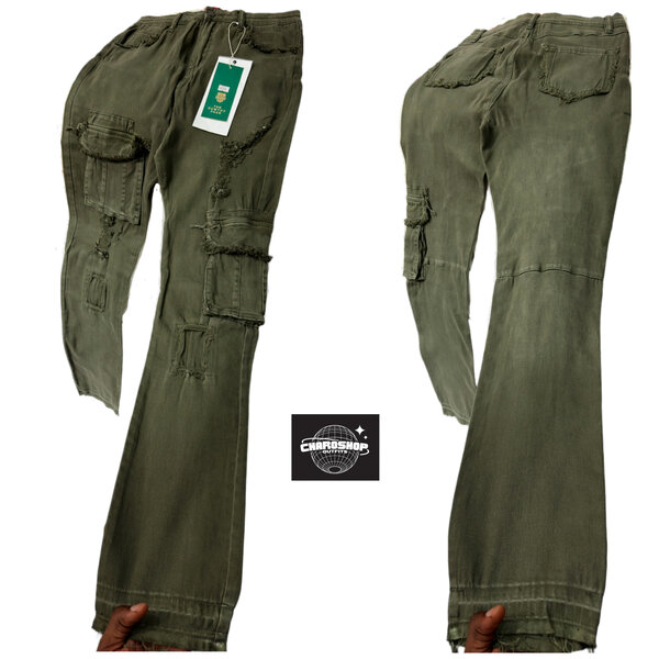 Pantalon cargo vert tendance