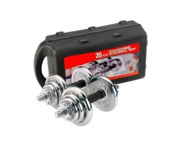 Ensemble d'haltères 20kg chromé