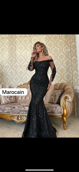 Robe élégante en sequins noir