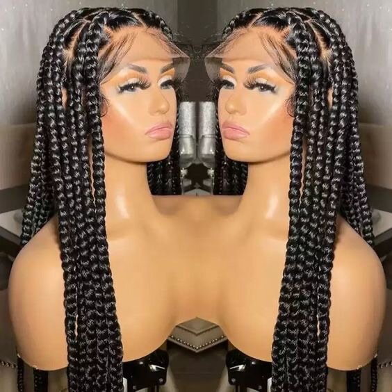 Full Lace Braided Wig Human Hair For Women