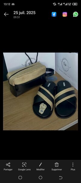 Sandale en cuir + sac tendance