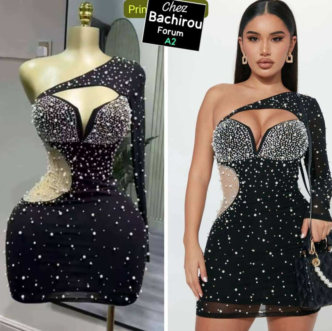 Robe de soirée perles unique