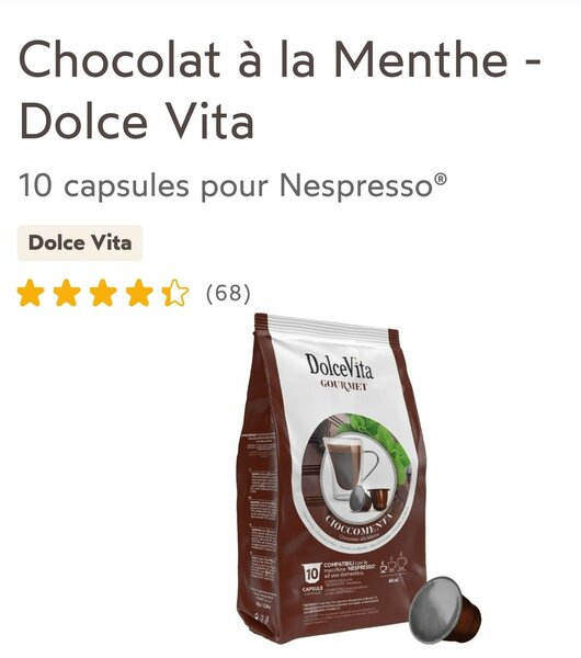 Capsules Café Menthe Chocolat