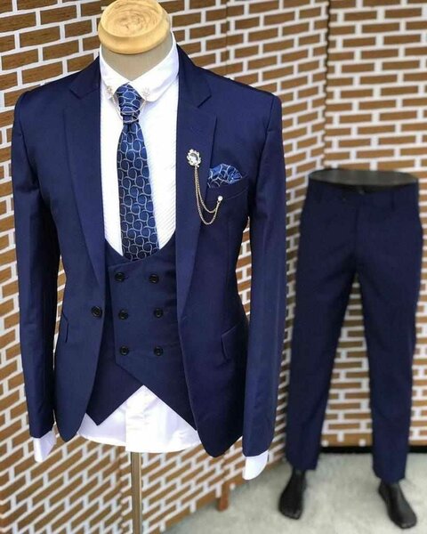 blue men's suit