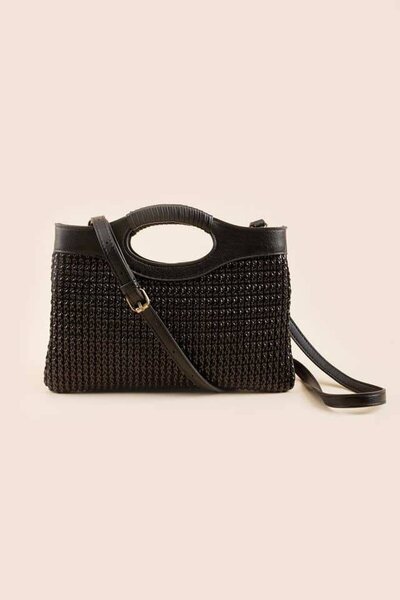 MARIAM SOFT STRAW CUT OUT HANDLE TOTE