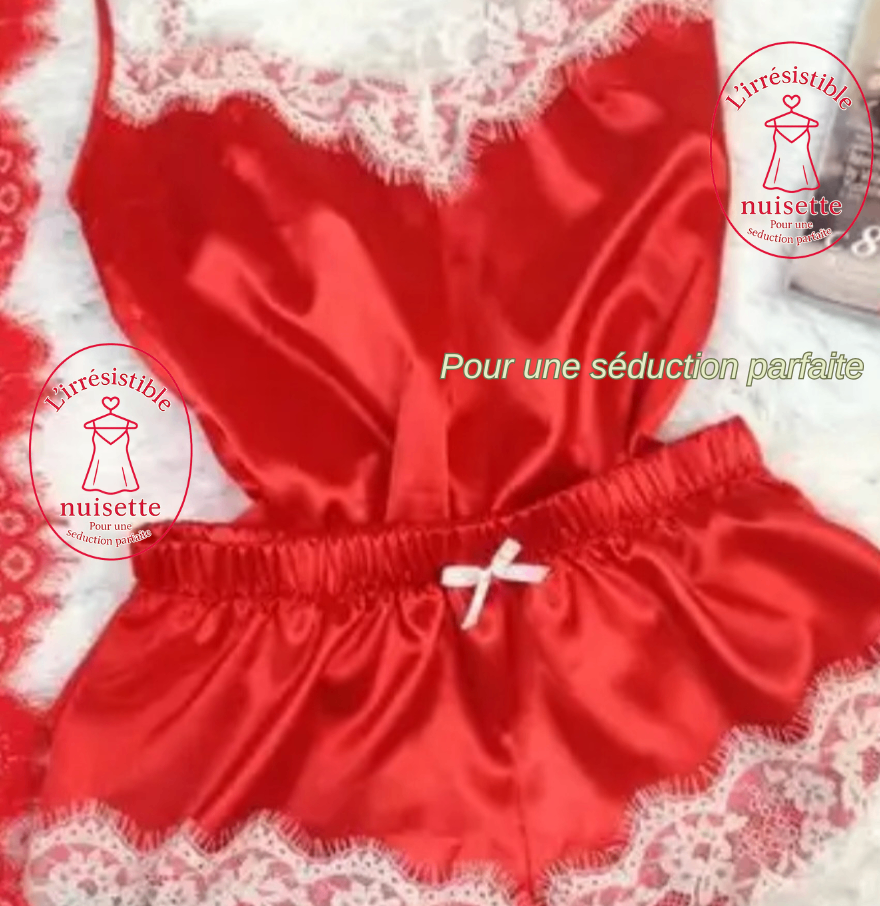 Ensemble satin dentelle femme