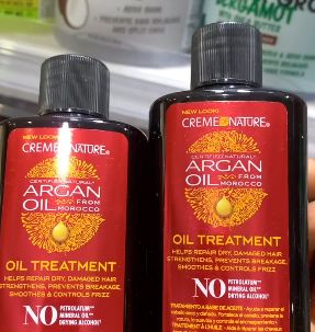 Crème of nature argan oil treatment.