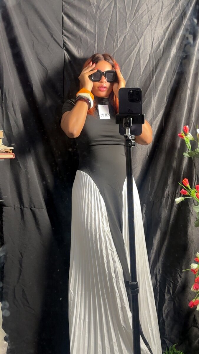 Robe longue plissée élégante