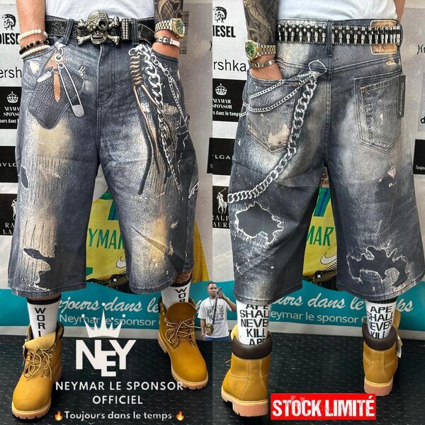 Shorts en jean punk rock