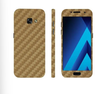 Samsung Galaxy A3 2017 Golden Carbon Fiber Texture Mobile Skin