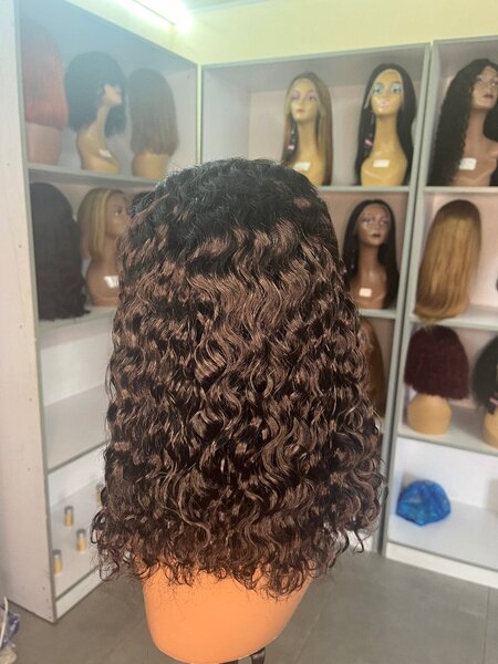 Waterwave Bob 16 inches with a 13*4 lace , natural colour