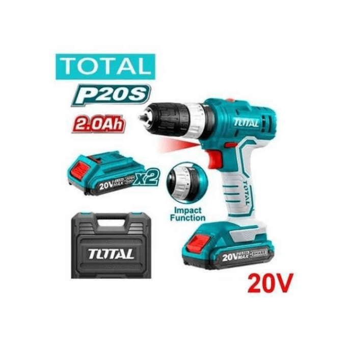 PERCEUSE VISSEUSE TOTAL ORIGINAL 20 V AVEC 2 BATTERIES 20 V