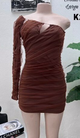 Dress brown, mini, stretch