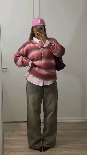 Pull rayé tendance femme