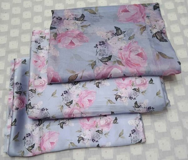 3ps silk suit silky shifoon dupatta