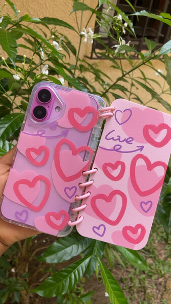 Coque Téléphone Coeurs Pastel