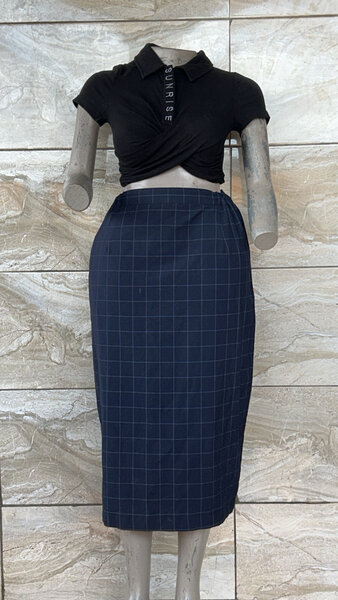 Jupe crayon à carreaux