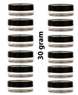 pack of 12 black cap empty jar 30ml for creams