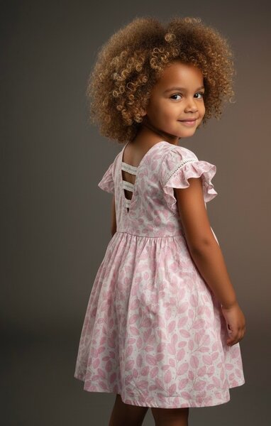 Robe Enfant Fleurs Roses