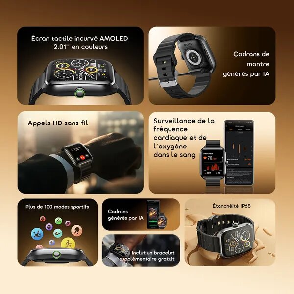 Montre Connectée AMOLED 2.01"