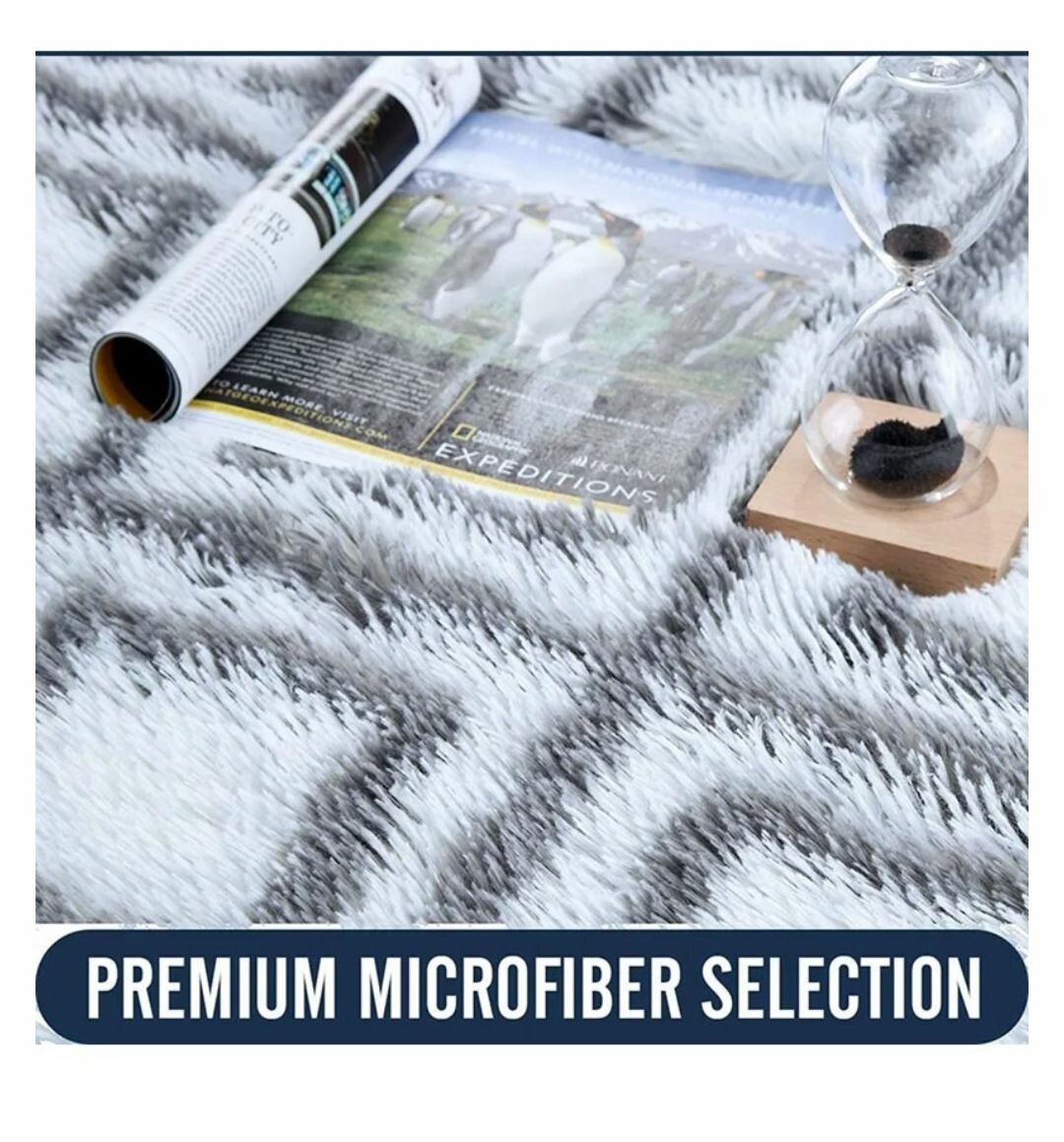 L63 X W90.6)" SOFT INDOOR RUG SHAGGY PATTERNED FLUFFY CARPET