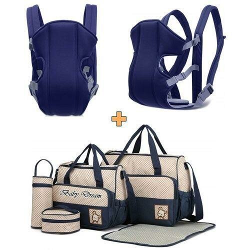 Porte-bébé Kangourou Avec Sac à Langer 5 Pièces- Bleu