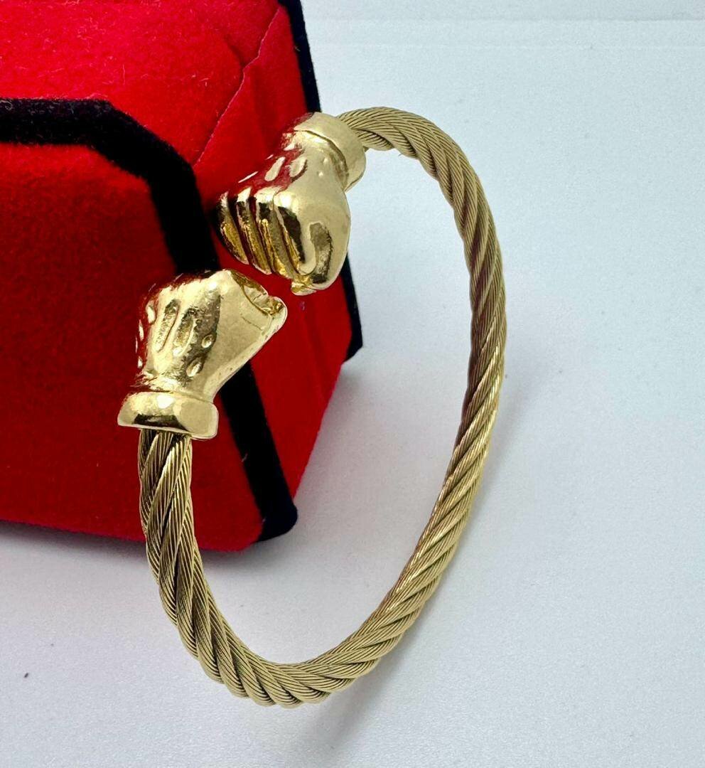Bracelet en acier doré boxe