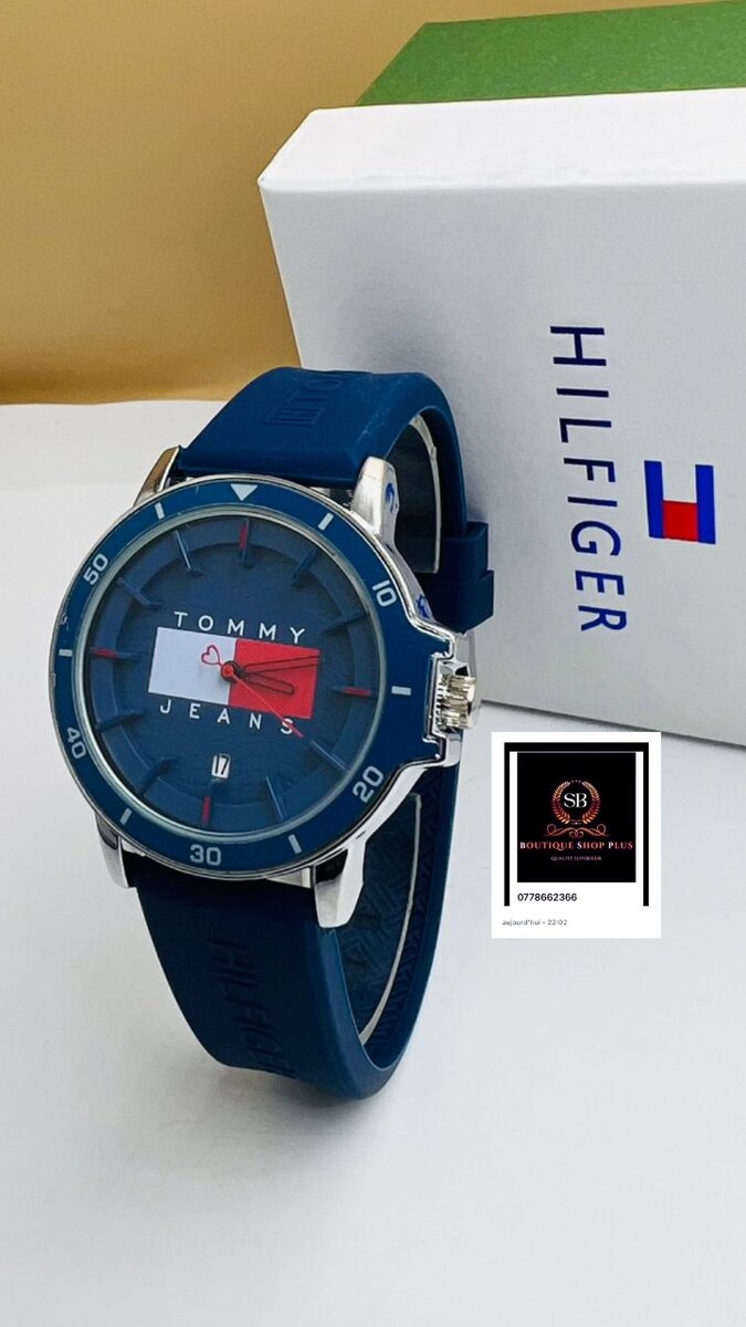 Montre tommy jeans bracelet 100% en gomme avec sa boîte