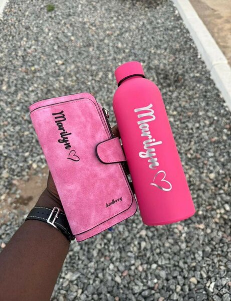 Customized purse and bottle