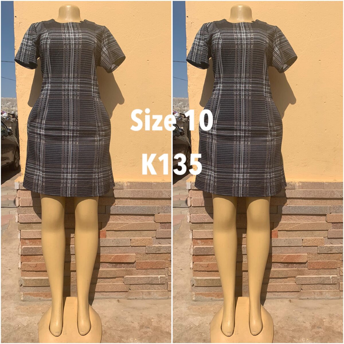 Brown checkered dress size 10