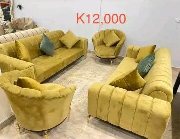Set 2 sofa 2 armchairs, yellow