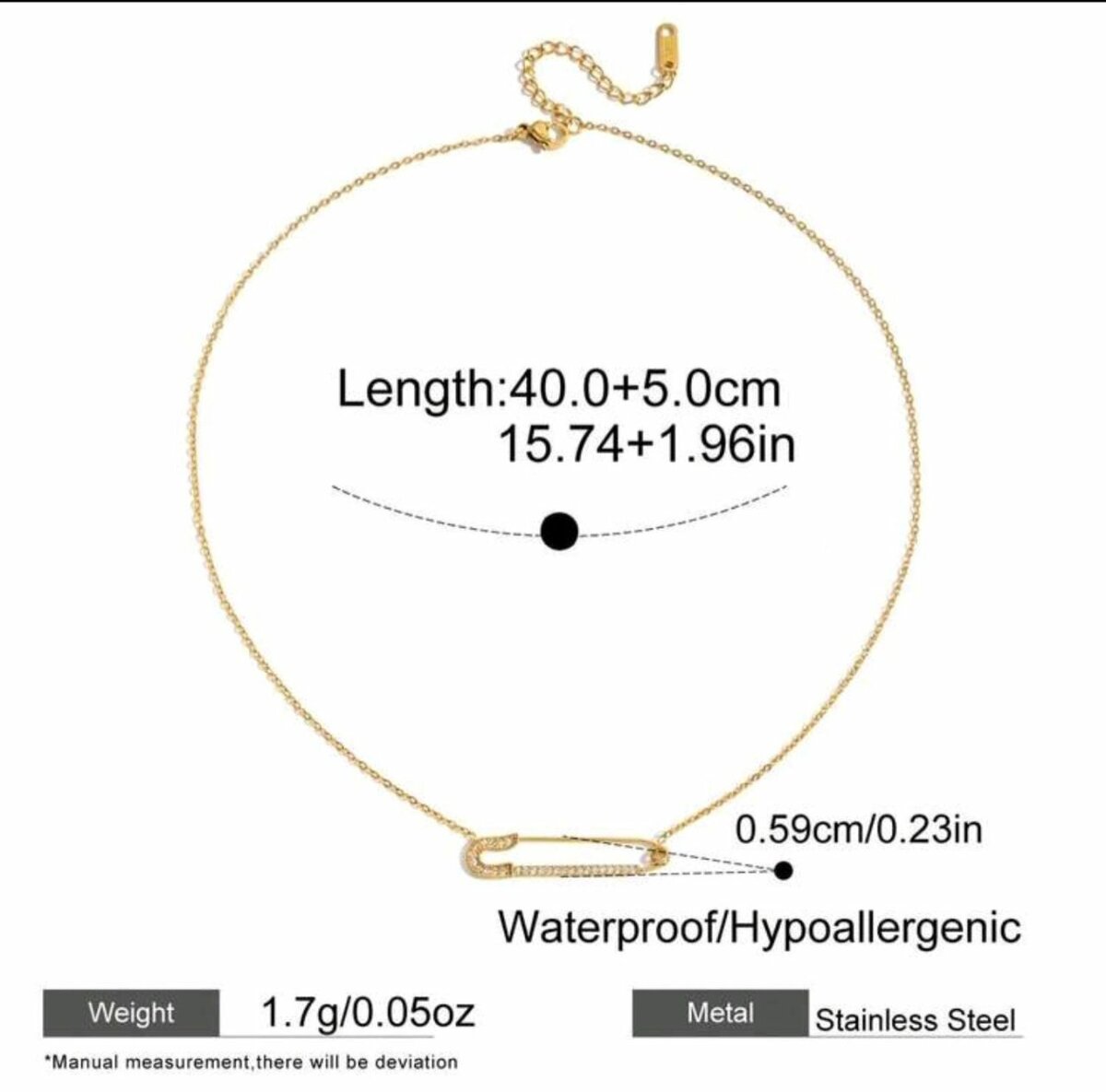 Collier en acier inoxydable doré