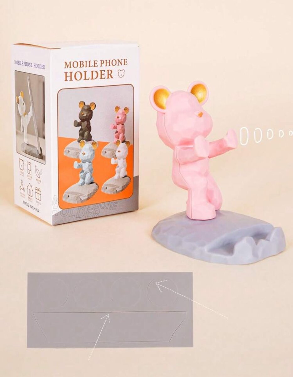 Support téléphonique design ours