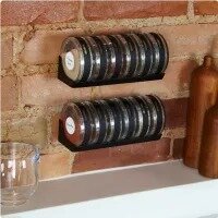 Cylindra Spice Rack Set of 6 Rotary seasoning box - Black, white