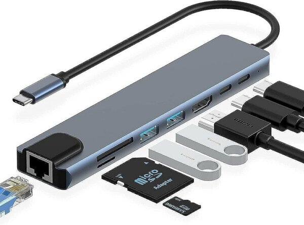 Concentrateur USB C 8-en-1