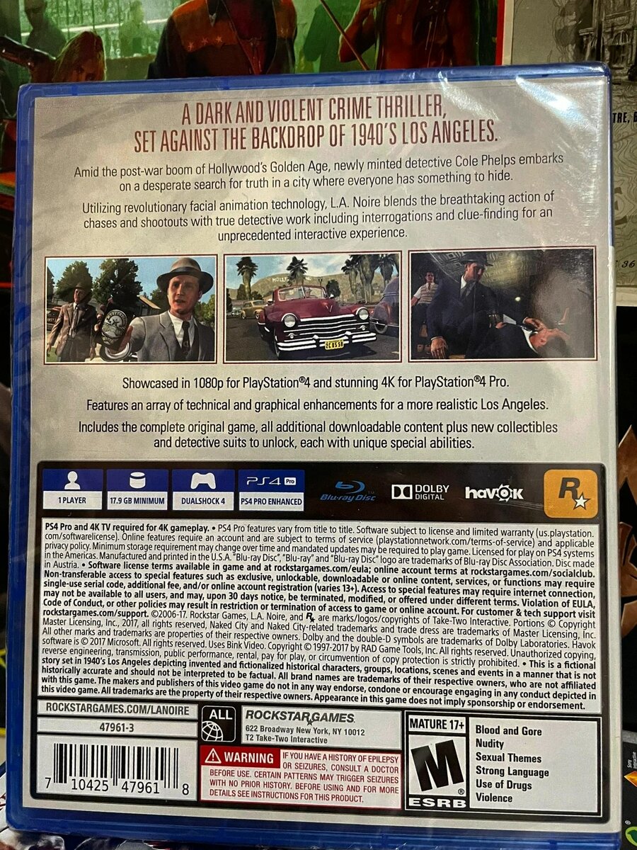 Cd ps4 Noire - Crime Thriller