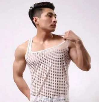 Mens Summer Mesh See-through Sleeveless T-shirt Tank Tops Vest Undershirt