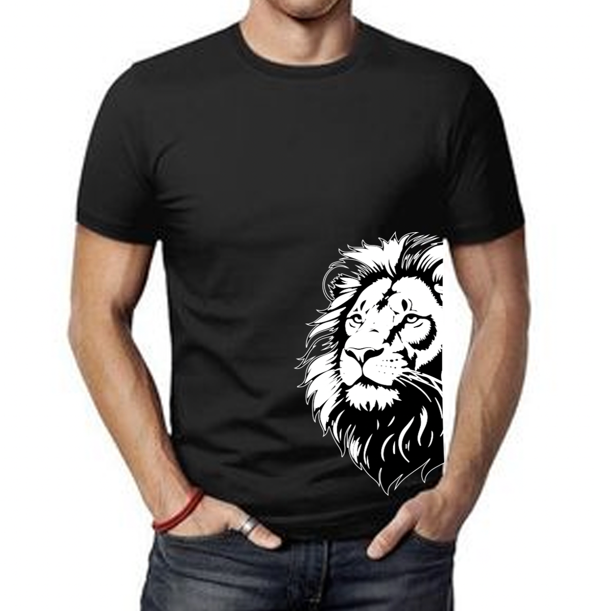 T-shirt lion noir