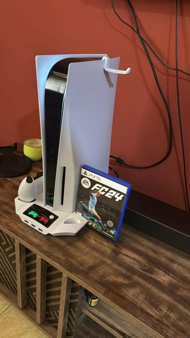 Ps5 Console Stand (Universal) + Charging Dock+ CD Storage