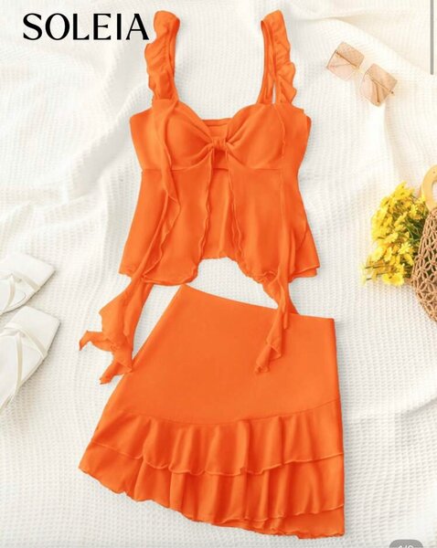 Ensemble Jupe Orange Éclatant