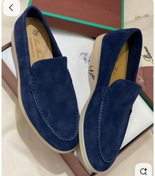 Mocassins en daim bleu homme