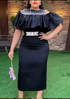 Women's Fitted Dress with Ruffles