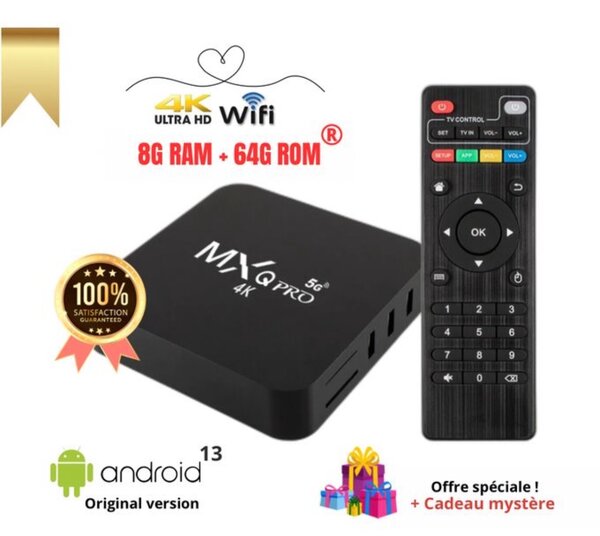 Box Android 4K + Chaînes