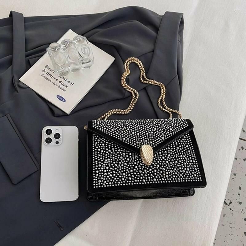 Stoned Cross body bag with chain strap