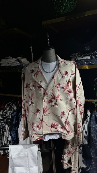 Blazer floral élégant homme