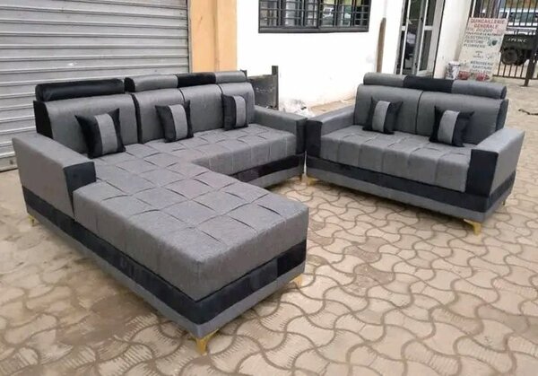 Canapé d'angle moderne gris