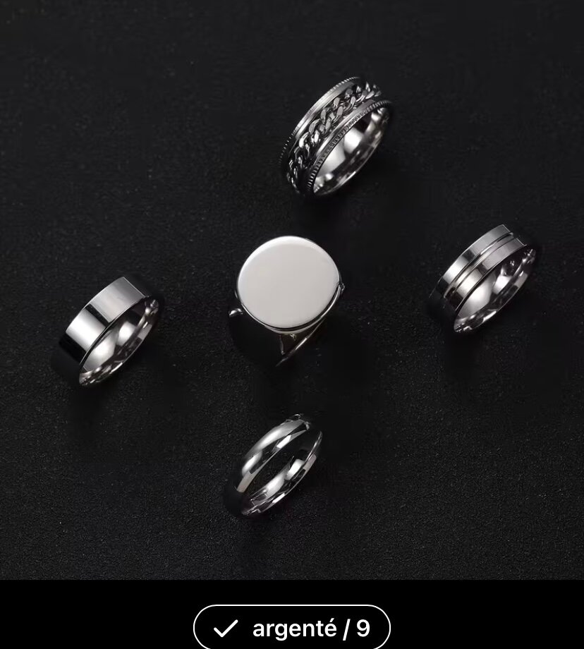 Ensemble de bagues tendance
