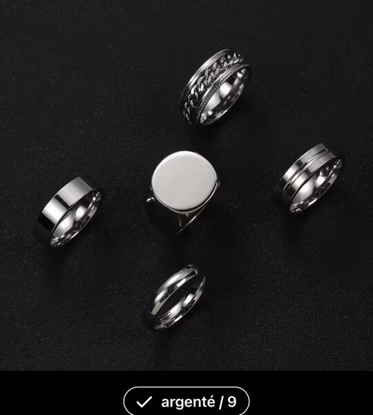 Ensemble de bagues tendance