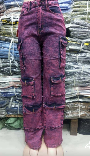 Jeans cargo rose