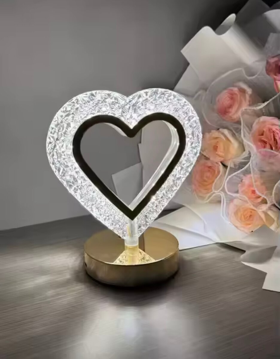 Lampe LED Cœur Cristal